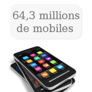 il y a 64,5 millions de téléphones portables en france.