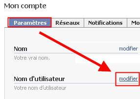 copie d'écran de l'option paramètres de compte.