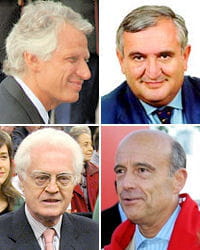 dominique de villepin, jean-pierre raffarin, lionel jospin, alain juppé.