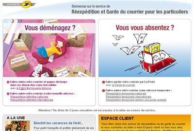 copie d'écran du site reexpedition.laposte.fr