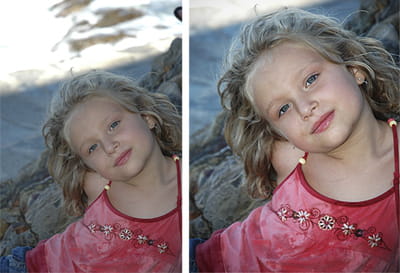l'image originale suivie de celle retouchée