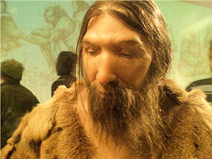 reconstitution de l'homme de néandertal.