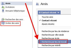copie d'écran de la fonction rechercher un ami sous facebook.