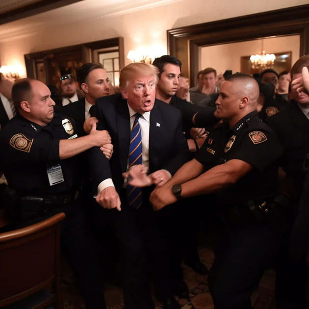 Donald Trump au tribunal - Image IA