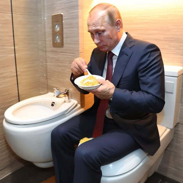 Vladimir Poutine et la distance sociale - Image IA