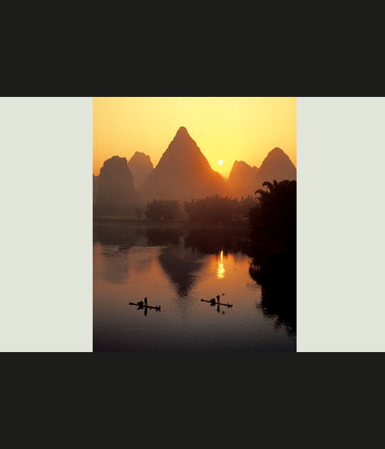 Cr&eacute;puscule sur la Li Jiang