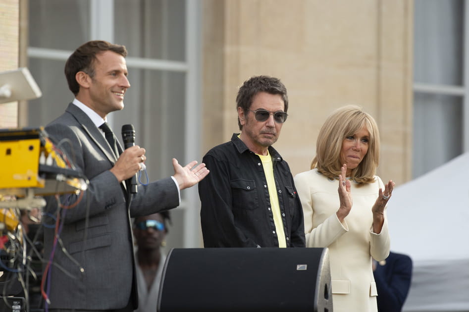 Emmanuel Macron, Jean-Michel Jarre et Brigitte Macron