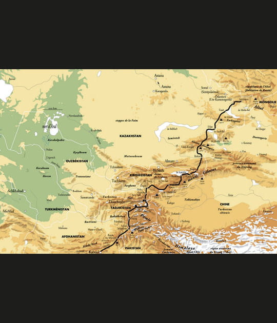 Itin&eacute;raire de Nicolas Ducret en Asie Centrale