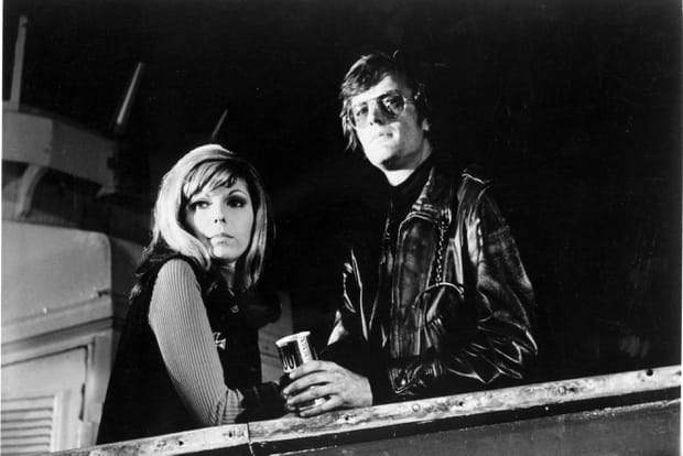 Avec Nancy Sinatra sur le tournage de Wild Angels