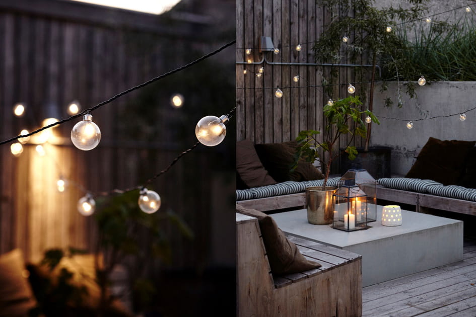 Des guirlandes lumineuses pour illuminer son salon d'&eacute;t&eacute;