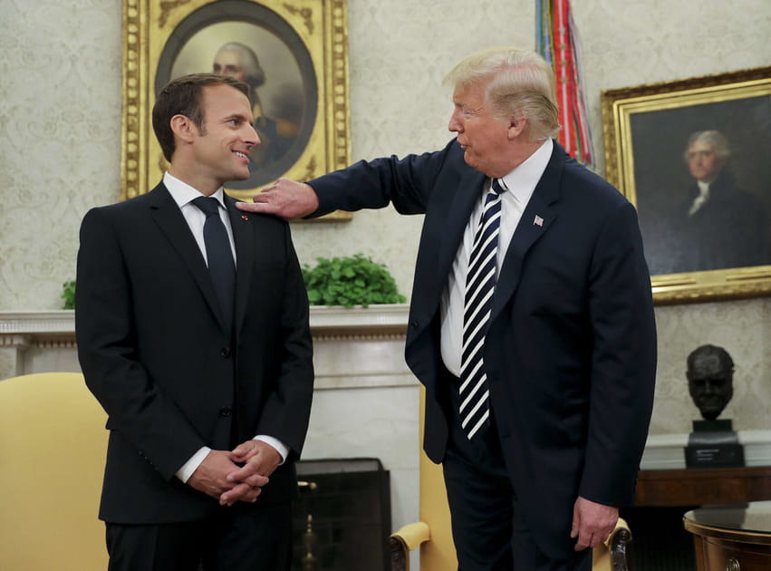 Les images fortes (et un peu g&ecirc;nantes) de Macron aux Etats-Unis