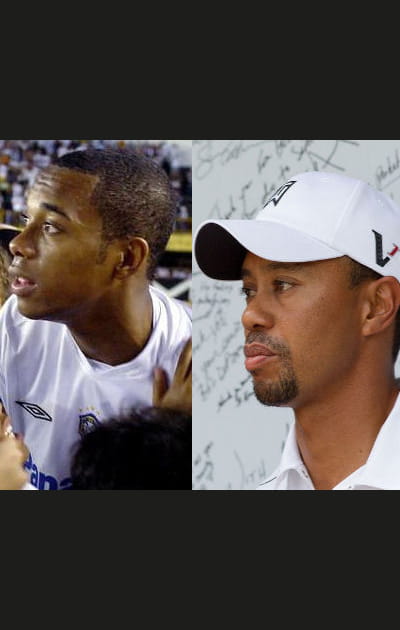 Robinho et Tiger Woods