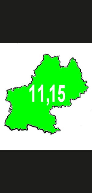 14e&nbsp;: Midi-Pyr&eacute;n&eacute;es. 11,15&nbsp;naissances pour 1&nbsp;000&nbsp;habitants