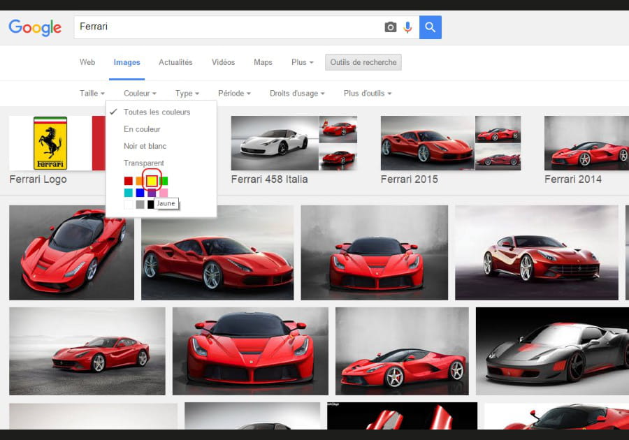 Recherchez une image d&rsquo;une couleur pr&eacute;cise