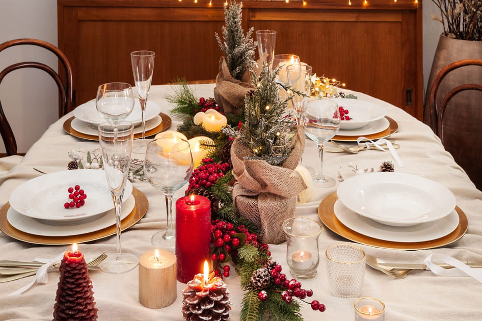 Une table de No&euml;l traditionnelle