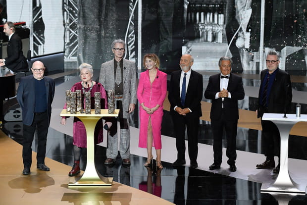 La troupe du Splendid réunie sur la scène des Csar