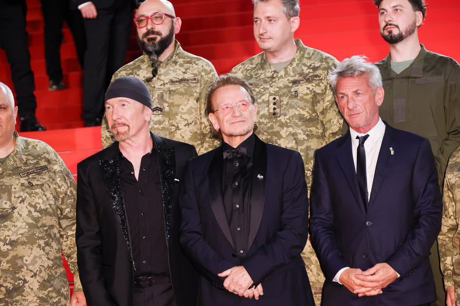 Sean Penn entour&eacute; de soldats ukrainiens &agrave; Cannes