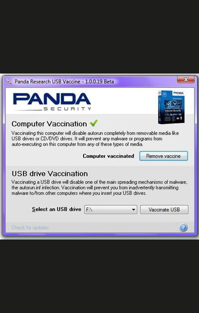Vacciner sa cl&eacute; USB&nbsp;: Panda USB and AutoRun Vaccine