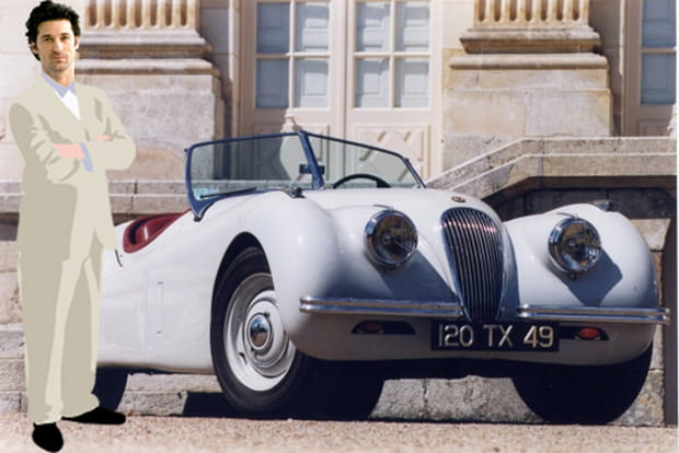 Patrick Dempsey en Jaguar XK 120 Roadster