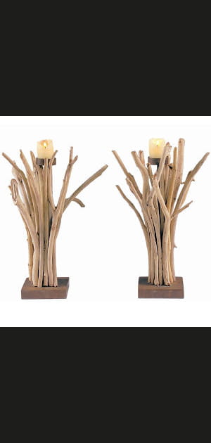 Bougeoir en bois flott&eacute;