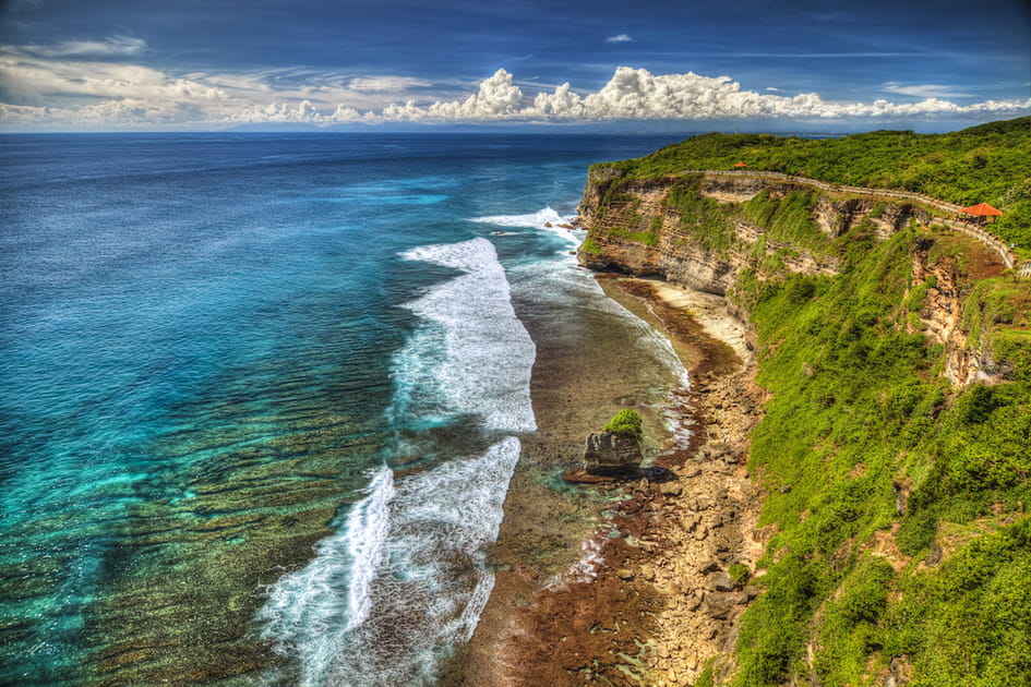 La plage d'Uluwatu &agrave; Bali