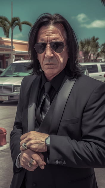 Rogue dans une s&eacute;rie polici&egrave;re &agrave; Miami - Image IA