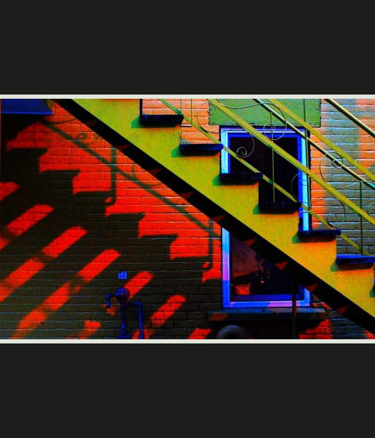 Escalier au coucher du soleil