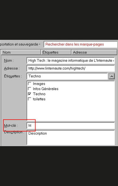 Organiser ses favoris
