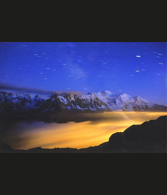 Nuit &eacute;toil&eacute;e sur la cha&icirc;ne du Mont-Blanc