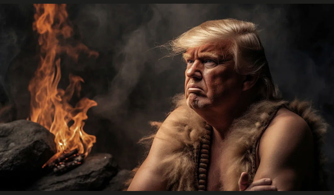 Leaders mondiaux en 10&nbsp;000&nbsp;avant J.-C.&nbsp;: Donald Trump - Image IA