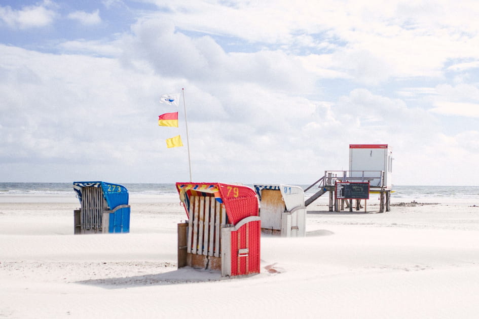 L'&Icirc;le d'Amrum dans la mer des Wadden