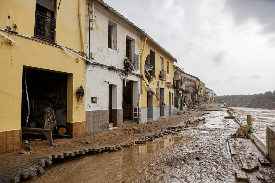 Des maisons d&eacute;truites &agrave; cause des inondations en Espagne