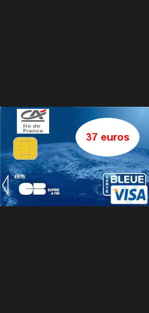 16e ex-aequo - Cr&eacute;dit agricole IDF (Visa)&nbsp;: 37&nbsp;euros par an