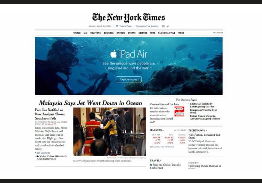 La publicit&eacute; sous-marine de l'iPad Air