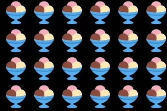 Vous avez un excellent QI si vous trouvez la glace diff&eacute;rente des autres dans cette image