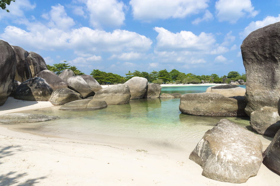 La plage de Tajung Tinggi &agrave; Sumatra