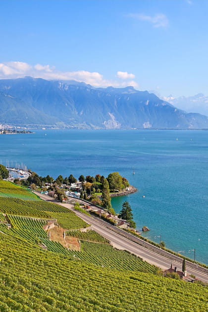 Sur les rives du lac L&eacute;man en Suisse