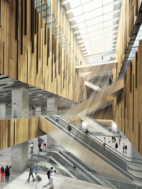 L'int&eacute;rieur de la gare Saint-Denis Pleyel