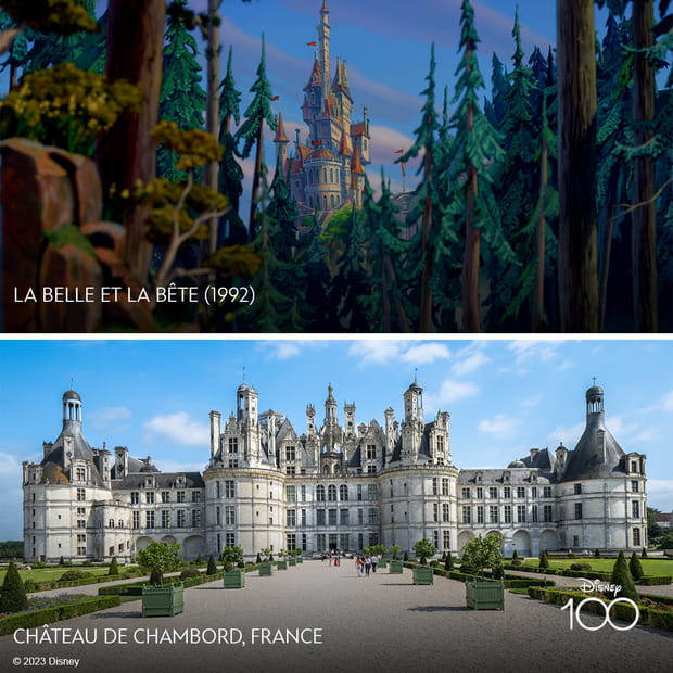 Ces lieux ont inspiré les studios Walt Disney et vous pouvez les visiter : Le château de Chambord dans "La Belle et la Bête"