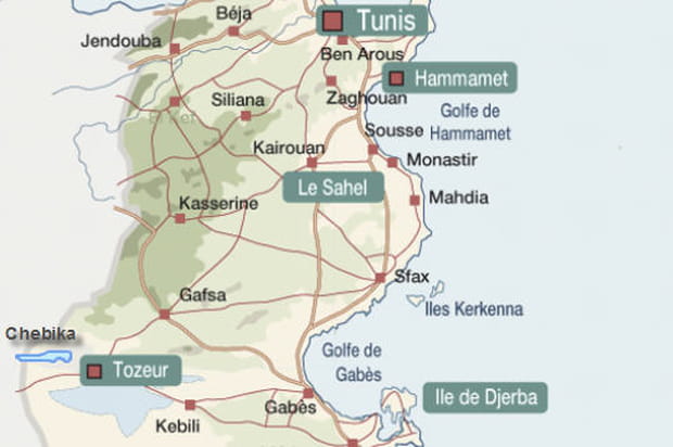 Carte de la Tunisie