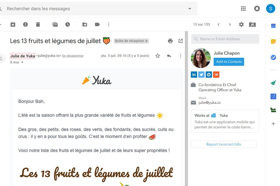 Affichez toutes les informations d'un contact avec FullContact