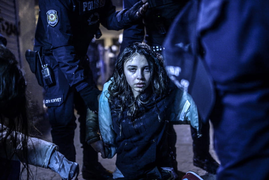 Bless&eacute;e lors d'une manifestation &agrave; Istanbul