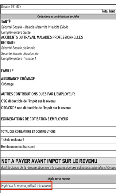 Imp&ocirc;t sur le revenu pr&eacute;lev&eacute; &agrave; la source