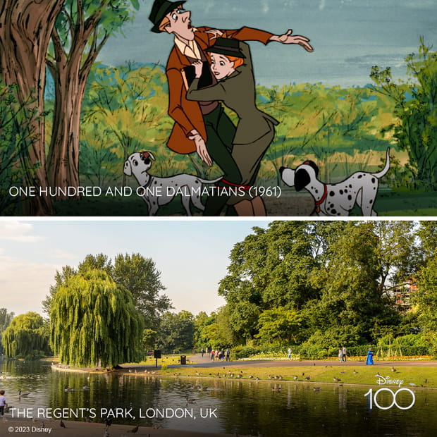 Ces lieux ont inspiré les studios Walt Disney et vous pouvez les visiter : Regent's Park dans "Les 101 Dalmatiens"