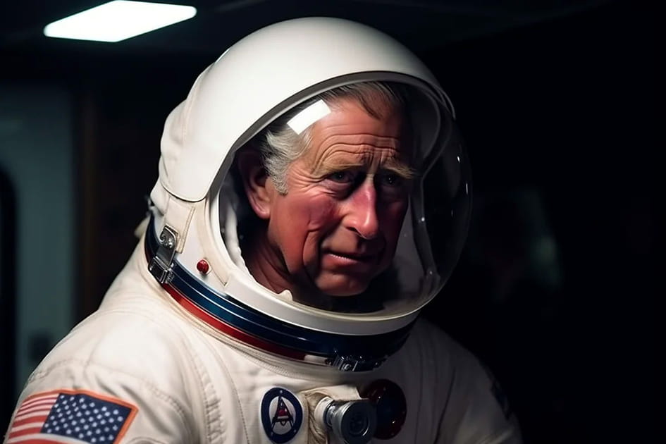 Si Charles III n'avait pas &eacute;t&eacute; roi mais... Astronaute - Image IA