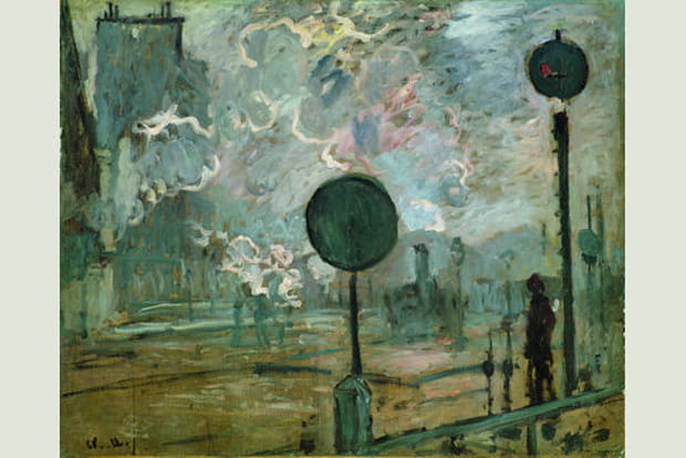 La gare Saint-Lazare à l'extérieur (le signal), 1877