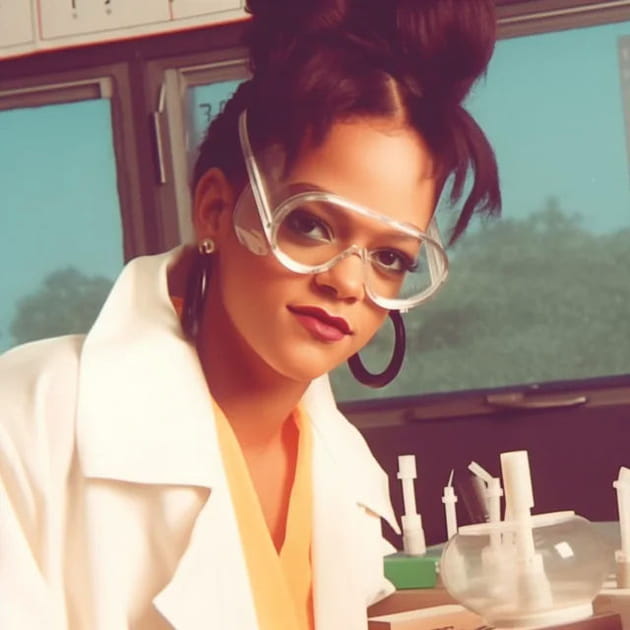 Rihanna chimiste - Image IA
