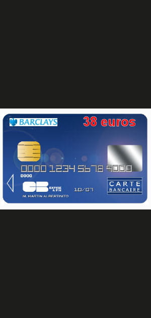24e&nbsp;: Barclays avec une carte bleue Visa ou Mastercard &agrave; 38&nbsp;euros par an