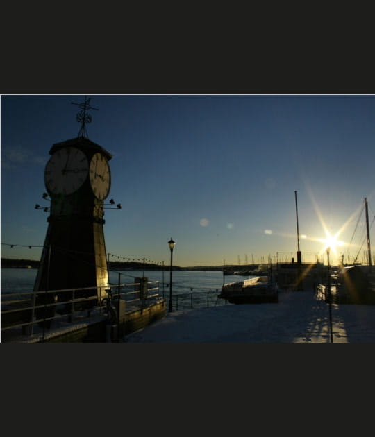 Coucher de soleil sur le port