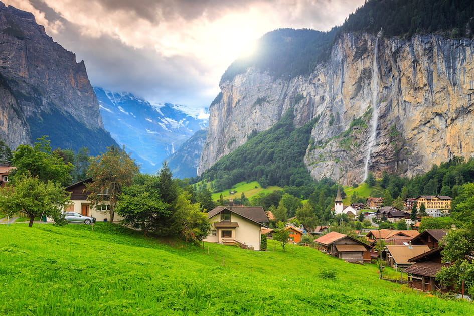 La vall&eacute;e de Lauterbrunnen en Suisse